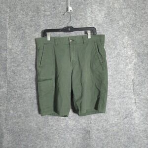 Copper & Oak Utility Shorts Mens 34W Olive Green Cargo Stretch Hiking 9 Inseam